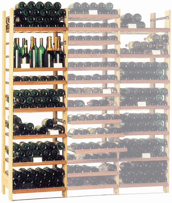 omdraaien Schoolonderwijs Verstenen Houten wijnrek - glijdende leggers (uitbreiding) | PICLA